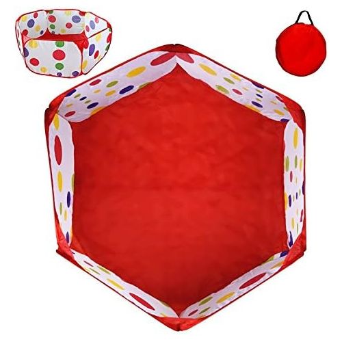  [아마존베스트]POCO DIVO Toddler Playpen Polka Dot Ball Pit 47 Twist Pool Kids Popup Hexagon Play Tent