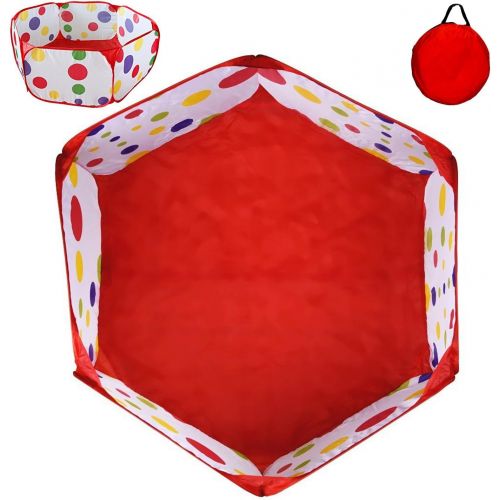  [아마존베스트]POCO DIVO Toddler Playpen Polka Dot Ball Pit 47 Twist Pool Kids Popup Hexagon Play Tent