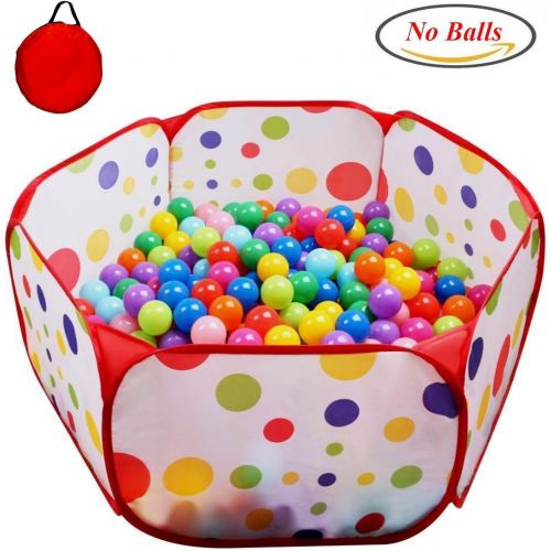  [아마존베스트]POCO DIVO Toddler Playpen Polka Dot Ball Pit 47 Twist Pool Kids Popup Hexagon Play Tent