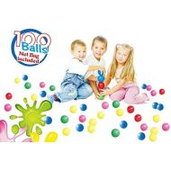 [아마존베스트]POCO DIVO 100 Pit Balls Magic Funball 5-Color Crushproof Kids Play Ocean Ball with Mesh Bag
