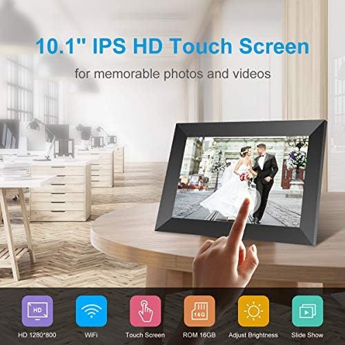  [아마존베스트]WiFi Digital Photo Frame, PODOOR Touch Electronic Picture Frame, 10.1 Inch Smart Photo Frame, 1080P with 16GB Memory, Automatic Rotation, Adjustable Brightness, iOS and Android App