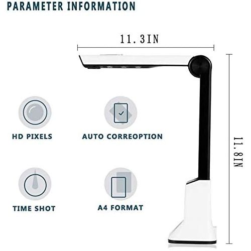  [아마존베스트]POEO Document Camera for Teachers, 8MP High Definition Book Scanner with Real-time Projection Video Recording Function, Multi-Language OCR, Capture Size A4, Compatible with Version