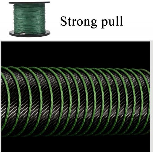  [아마존베스트]POKIENE 0.28mm Braided Fishing Line | 500M Super Strong Pull PE Braid Fishing Lines | Fishing Line with 4 Strands - 18.7kg Green