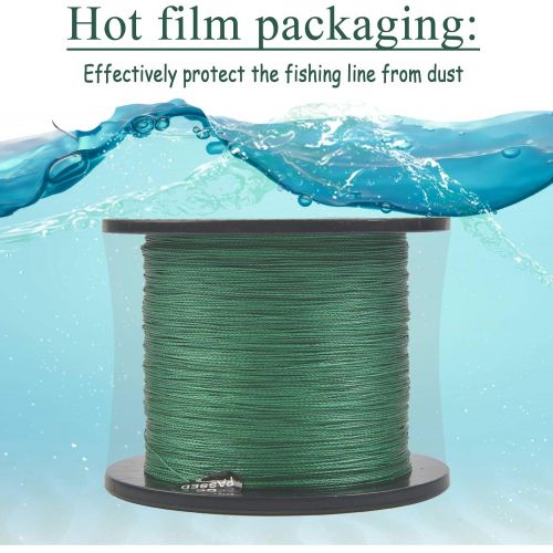  [아마존베스트]POKIENE 0.28mm Braided Fishing Line | 500M Super Strong Pull PE Braid Fishing Lines | Fishing Line with 4 Strands - 18.7kg Green