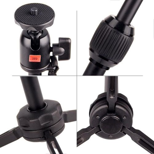  [아마존베스트]POLAM-FOTO Mini Tripod Polam Photo 40cm Desktop Tripod with Mobile Phone Holder for Smart Phone/DSLR Camera/Gopro