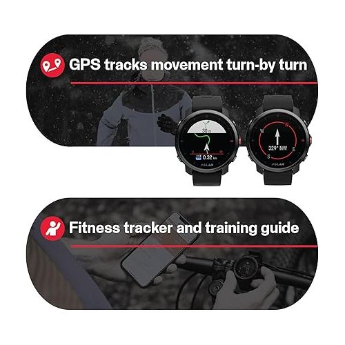  Polar Grit X - Rugged Multisport GPS Smart Watch - Ultra-Long Battery Life, Wrist-based Heart Rate, Military-Level Durability, Sleep and Recovery, Navigation - Trail Running, Mountain Biking