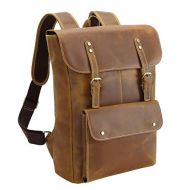 POLARE ORIGINAL Polare Vintage Full Grain Leather College Bag School Bookbag Backpack Travel Rucksack