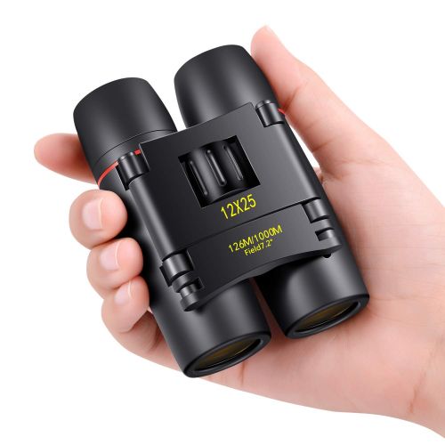  POLDR 12X25 Small Pocket Binoculars Compact Adults,Mini Kids Binoculars Boys for Bird Watching,Concert Theater Opera