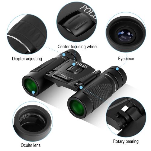  POLDR 8x21 Small Compact Lightweight Binoculars for Adults Kids Bird Watching Traveling Sightseeing.Mini Pocket Folding Binoculars for Concert Theater Opera