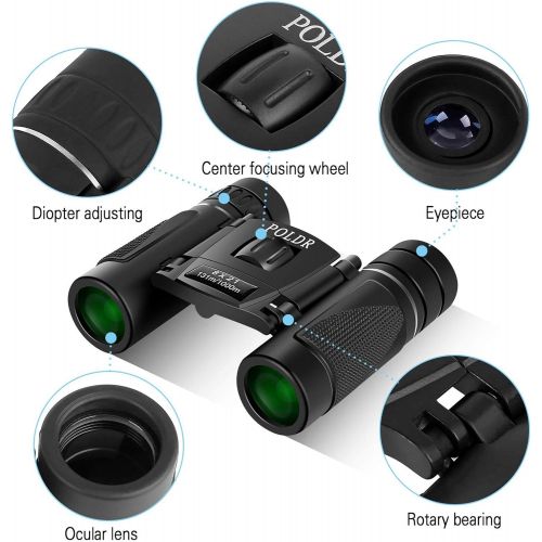  [아마존베스트]POLDR 8x21 Small Compact Lightweight Binoculars for Adults Kids Bird Watching Traveling Sightseeing.Mini Pocket Folding Binoculars for Concert Theater Opera