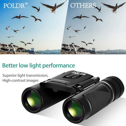  [아마존베스트]POLDR 8x21 Small Compact Lightweight Binoculars for Adults Kids Bird Watching Traveling Sightseeing.Mini Pocket Folding Binoculars for Concert Theater Opera