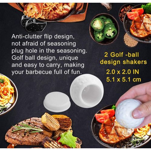  POLIGO 7pcs Golf-Club Style BBQ Grill Accessories Kit with Rubber Handle - Stainless Steel BBQ Tools in Bag for Camping - Premium Grilling Utensils Set Ideal Christmas Birthday Gif