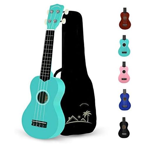  [아마존베스트]POMAIKAI Soprano Wood Ukulele Rainbow Starter Uke Hawaii kids Guitar 21 Inch with Gig Bag for kids Students and Beginners (Blue)