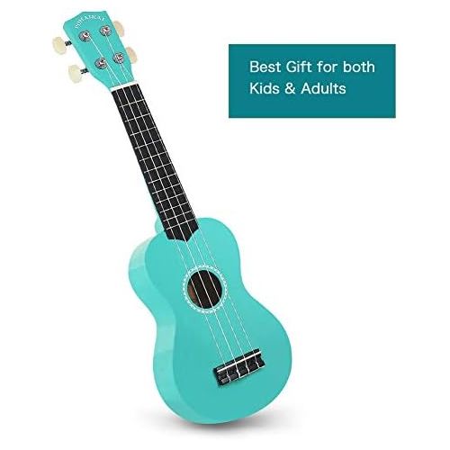  [아마존베스트]POMAIKAI Soprano Wood Ukulele Rainbow Starter Uke Hawaii kids Guitar 21 Inch with Gig Bag for kids Students and Beginners (Blue)