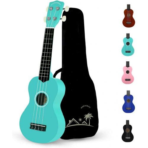  [아마존베스트]POMAIKAI Soprano Wood Ukulele Rainbow Starter Uke Hawaii kids Guitar 21 Inch with Gig Bag for kids Students and Beginners (Blue)