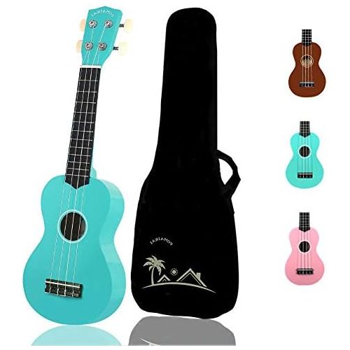  [아마존베스트]POMAIKAI Ukulele Wood Ukuleles for Kids Beginner Ukulele Pack Soprano Ukulele Starter Kid Guitar 21 Inch Rainbow Uke with Gig Bag (Light-Blue)