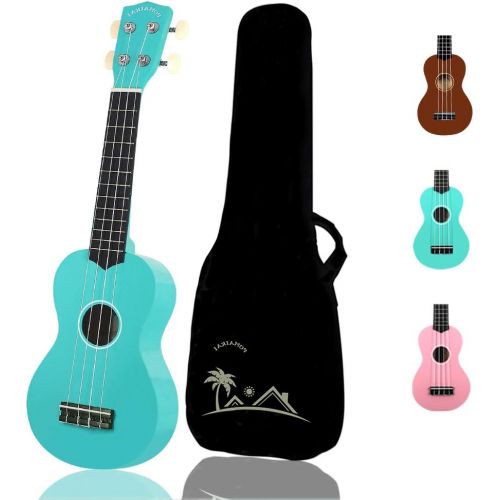  [아마존베스트]POMAIKAI Ukulele Wood Ukuleles for Kids Beginner Ukulele Pack Soprano Ukulele Starter Kid Guitar 21 Inch Rainbow Uke with Gig Bag (Light-Blue)