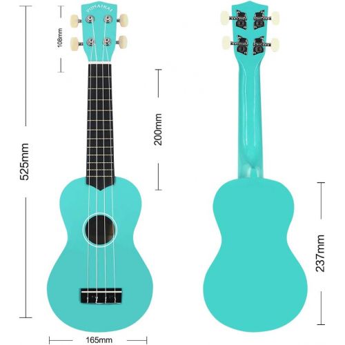  [아마존베스트]POMAIKAI Ukulele Wood Ukuleles for Kids Beginner Ukulele Pack Soprano Ukulele Starter Kid Guitar 21 Inch Rainbow Uke with Gig Bag (Light-Blue)