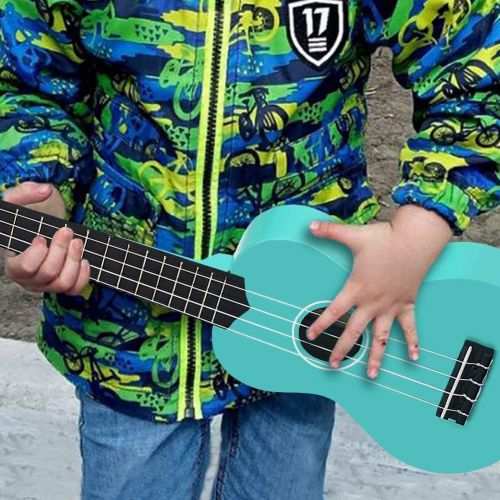  [아마존베스트]POMAIKAI Ukulele Wood Ukuleles for Kids Beginner Ukulele Pack Soprano Ukulele Starter Kid Guitar 21 Inch Rainbow Uke with Gig Bag (Light-Blue)