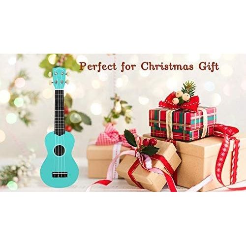  [아마존 핫딜]  [아마존핫딜]POMAIKAI Sopran Ukulele Starter Uke 21 Zoll Hawaii Gitarre mit Tasche fuer Kinder und Anfanger (Hellblau)