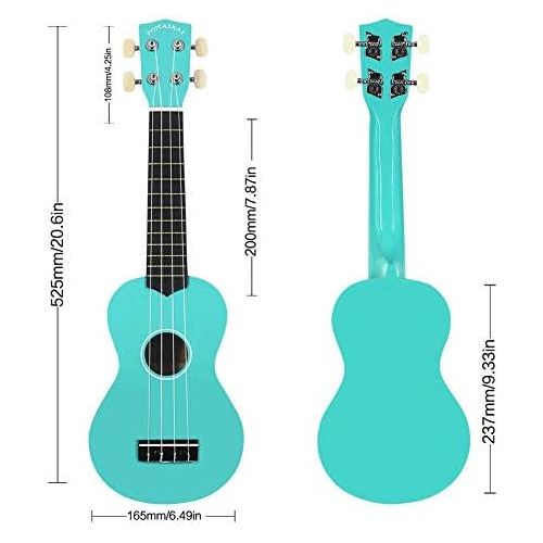  [아마존 핫딜]  [아마존핫딜]POMAIKAI Sopran Ukulele Starter Uke 21 Zoll Hawaii Gitarre mit Tasche fuer Kinder und Anfanger (Hellblau)