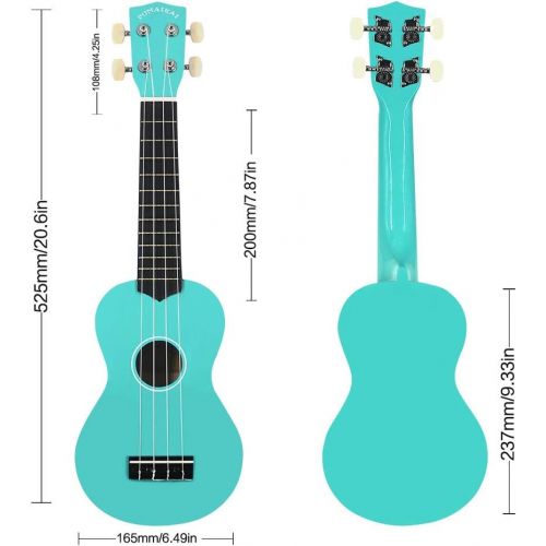  [아마존 핫딜]  [아마존핫딜]POMAIKAI Sopran Ukulele Starter Uke 21 Zoll Hawaii Gitarre mit Tasche fuer Kinder und Anfanger (Hellblau)