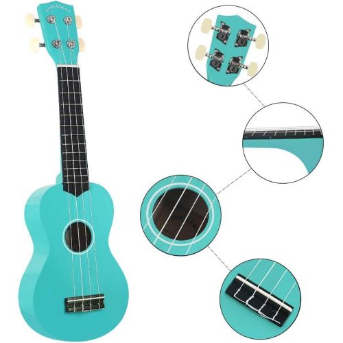  [아마존 핫딜]  [아마존핫딜]POMAIKAI Sopran Ukulele Starter Uke 21 Zoll Hawaii Gitarre mit Tasche fuer Kinder und Anfanger (Hellblau)