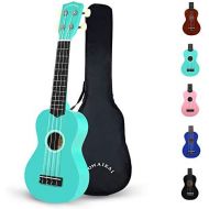 POMAIKAI Soprano Wood Ukulele Rainbow Starter Uke Hawaii kids Guitar 21 Inch with Gig Bag for kids Students and Beginners (Blue)