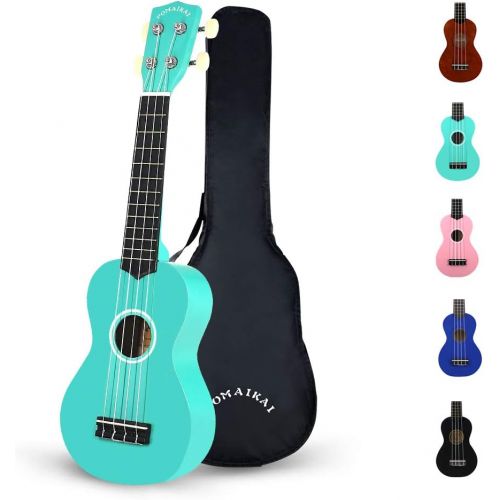  POMAIKAI Soprano Wood Ukulele Rainbow Starter Uke Hawaii kids Guitar 21 Inch with Gig Bag for kids Students and Beginners (Blue)