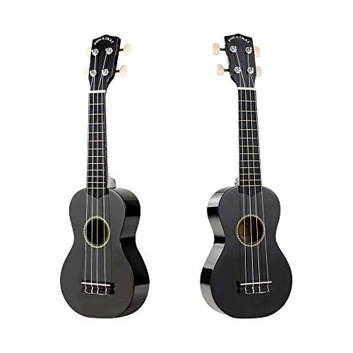  POMAIKAI Soprano Wood Ukulele Rainbow Starter Uke Hawaii kids Guitar 21 Inch with Gig Bag for kids Students and Beginners (Black)