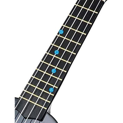  POMAIKAI Soprano Wood Ukulele Rainbow Starter Uke Hawaii kids Guitar 21 Inch with Gig Bag for kids Students and Beginners (Black)