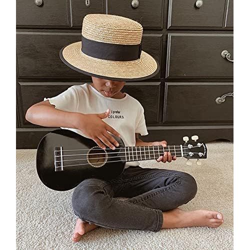  POMAIKAI Soprano Wood Ukulele Rainbow Starter Uke Hawaii kids Guitar 21 Inch with Gig Bag for kids Students and Beginners (Black)