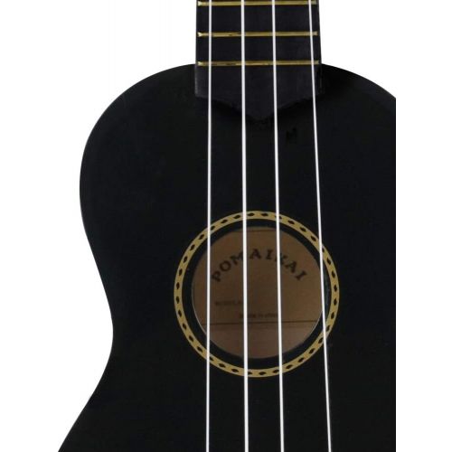  [아마존베스트]POMAIKAI Soprano Wood Ukulele Rainbow Starter Uke Hawaii kids Guitar 21 Inch with Gig Bag for kids Students and Beginners (Black)