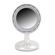 PONML IMirror - Makeup Mirror with LED Light, Fan, and Zoom (White)