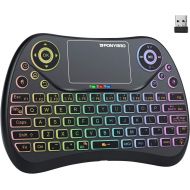 [아마존베스트](Newest Version) PONYBRO Backlit Mini Wireless Keyboard with Touchpad Mouse Combo QWERTY Keypad,Rechargeable Handheld Keyboard Remote for Smart TV,Android TV Box,KODI,Raspberry Pi,