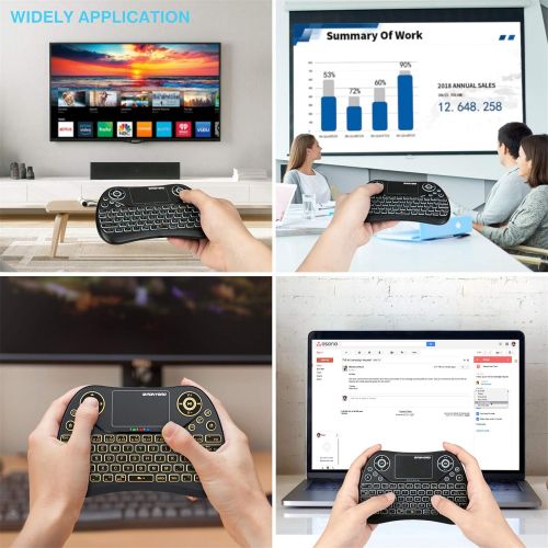  [아마존베스트](Newest Version) PONYBRO Backlit Mini Wireless Keyboard with Touchpad Mouse Combo QWERTY Keypad,Rechargeable Handheld Keyboard Remote for Smart TV,Android TV Box,KODI,Raspberry Pi,