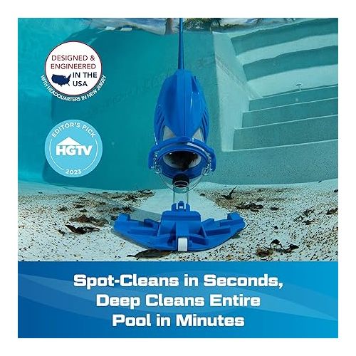  POOL BLASTER Max Cordless Pool Vacuum for Deep Cleaning & Strong Suction, Handheld Rechargeable Swimming Pool Cleaner for Inground and Above Ground Pools, Hoseless Pool Vac by Water Tech