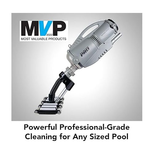  POOL BLASTER Pro 1500 Commercial Pool Vacuum - Cordless Rechargeable Hose-Free with Two Swappable Batteries and Two Vacuum Heads for Vinyl, Fiberglass, Concrete and Gunite In-Ground Pools