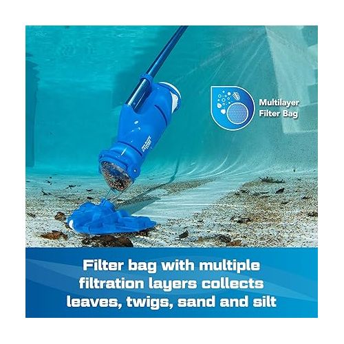  POOL BLASTER Catfish Ultra Rechargeable, Battery-Powered, Pool-Cleaner, Ideal for In-Ground Pools and Above Ground Pools for Cleaning Leaves, Dirt and Sand & Silt.