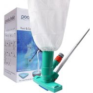 POOLWHALE Portable Pool Vacuum Jet Underwater Cleaner W/Brush,Bag,6 Section Pole of 56.5