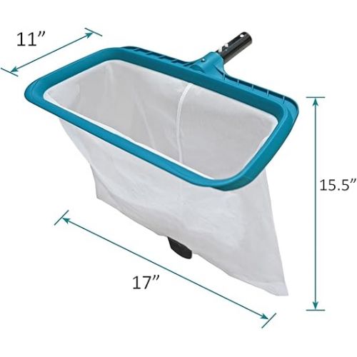  POOLWHALE Professional Pool Skimmer Net, Heavy Duty Swimming Leaf Rake Cleaning Tool with Deep Fine Nylon Mesh Net Bag - Fast Cleaning,Easy Scoop Edge,Debris Pickup Removal