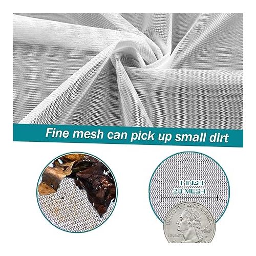  POOLWHALE Professional Pool Skimmer Net, Heavy Duty Swimming Leaf Rake Cleaning Tool with Deep Fine Nylon Mesh Net Bag - Fast Cleaning,Easy Scoop Edge,Debris Pickup Removal