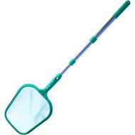 POOLWHALE Heavy Duty Swimming Pool Leaf Net Skimmer Rake with Nylon Medium Fine Mesh for Cleaning Swimming Pools, Hot Tubs, Spas and Fountains