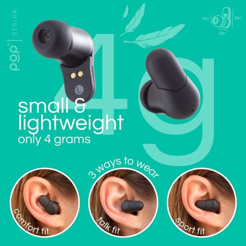  [아마존 핫딜] [아마존핫딜]POP Aero True Wireless Bluetooth 5.0 Earbuds - Built in Mic -Mini Compact TWS Ear Pods - Premium Audio Quality -Simple Pairing- Ultra Portable Charging Case for 15 Hours Play Time- Hap