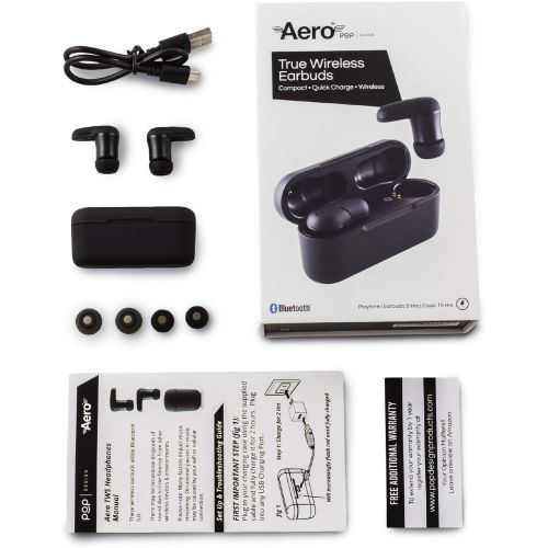  [아마존 핫딜] [아마존핫딜]POP Aero True Wireless Bluetooth 5.0 Earbuds - Built in Mic -Mini Compact TWS Ear Pods - Premium Audio Quality -Simple Pairing- Ultra Portable Charging Case for 15 Hours Play Time- Hap