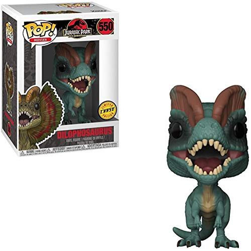 펀코 Funko Pop! Movies: Jurassic Park - Dilophosaurus Frill Closed CHASE Variant Limited Edition Vinyl Figure (Bundled with Pop Box Protector Case)