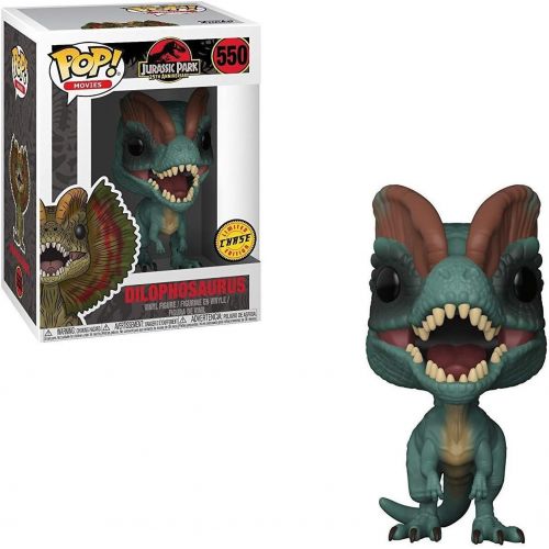 펀코 Funko Pop! Movies: Jurassic Park - Dilophosaurus Frill Closed CHASE Variant Limited Edition Vinyl Figure (Bundled with Pop Box Protector Case)