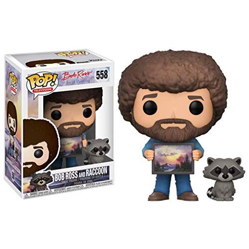 펀코 Funko POP! TV: Bob Ross - Bob Ross with Raccoon (Styles May Vary) Collectible Figure