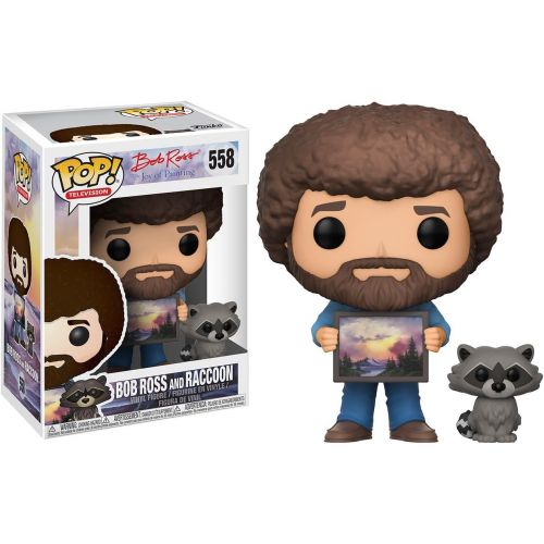 펀코 Funko POP! TV: Bob Ross - Bob Ross with Raccoon (Styles May Vary) Collectible Figure