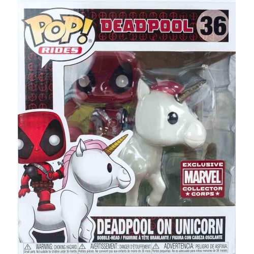 펀코 Funko Pop! Marvel Collectores Crops - Deadpool On Unicorn - Pop! Rides #36